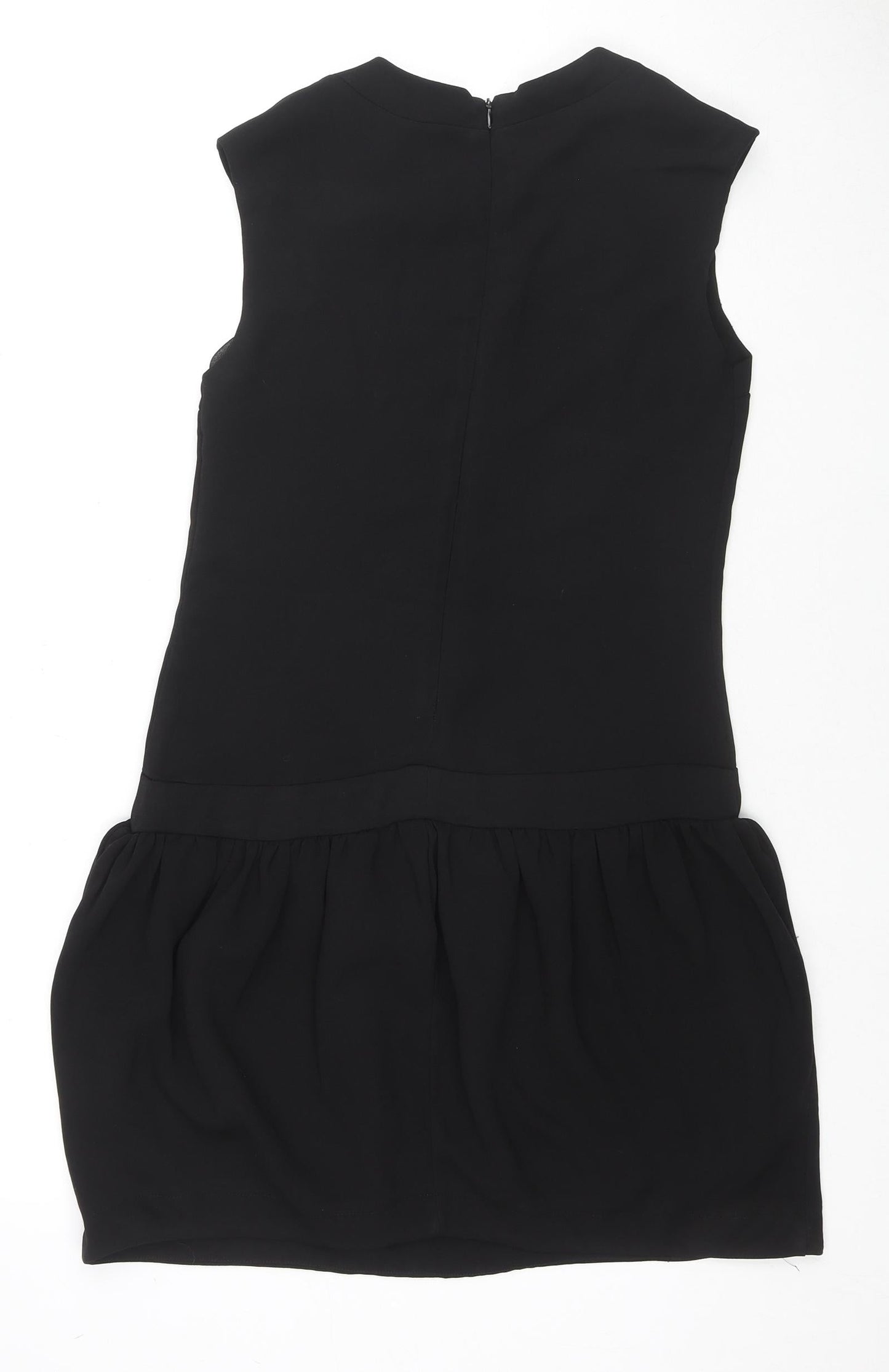 Collection London Womens Black Polyester Trapeze & Swing Size 8 Round Neck Zip