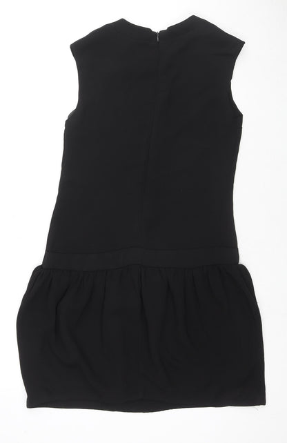 Collection London Womens Black Polyester Trapeze & Swing Size 8 Round Neck Zip
