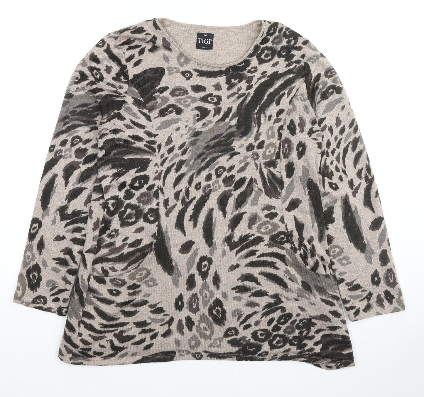 Womens UK Size 10 TIGI Beige Tunic Jumper