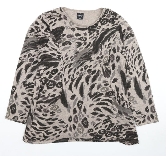 Womens UK Size 10 TIGI Beige Tunic Jumper