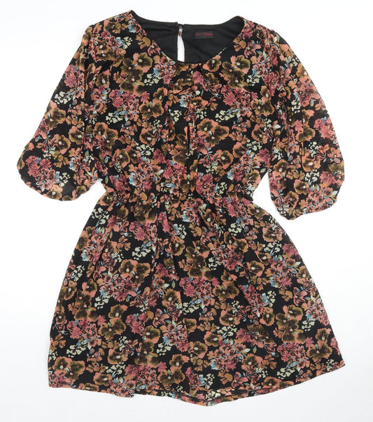 Miss Selfridge Womens Multicoloured Fair Isle Polyester Trapeze & Swing Size 12 Round Neck Button