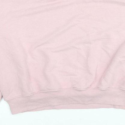 Bershka Womens Pink Cotton Pullover Sweatshirt Size M Pullover - Fashion Cuts