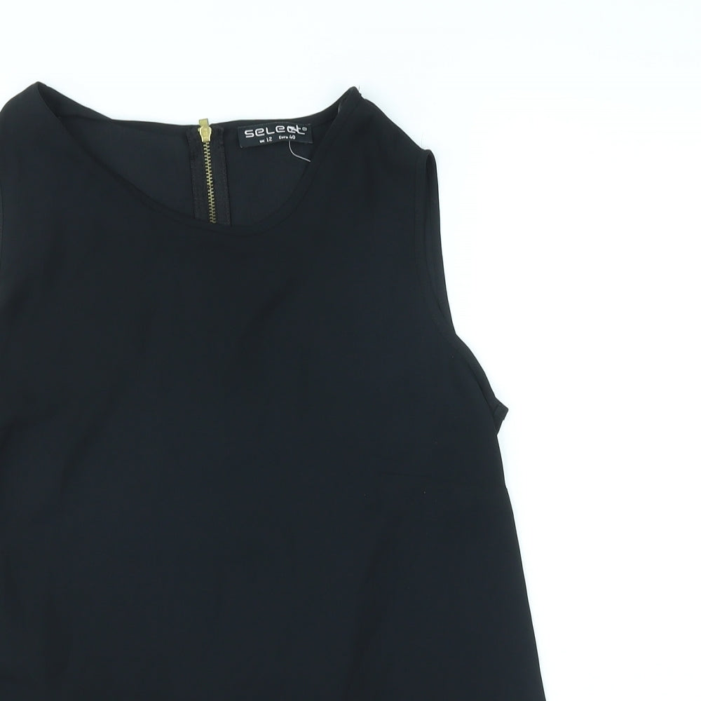 Womens UK Size 12 Select Black Basic T-Shirt