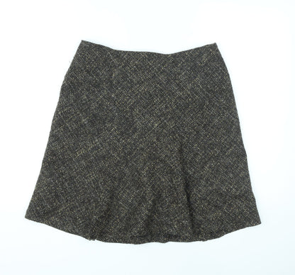 Nougat Womens Brown Wool A-Line Skirt Size 6 Zip