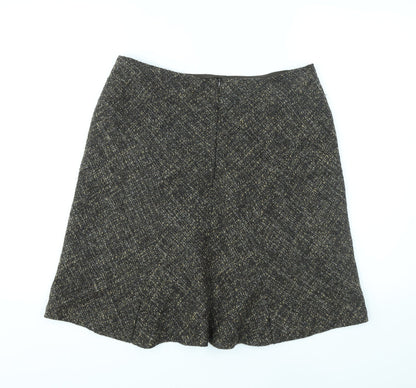 Nougat Womens Brown Wool A-Line Skirt Size 6 Zip