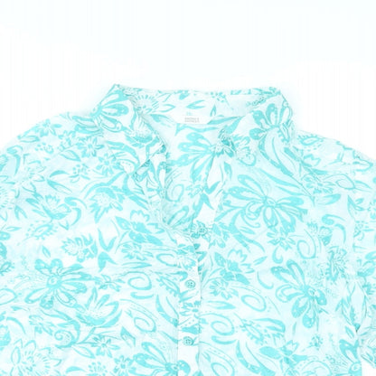 Womens UK Size 16 Marks and Spencer Green Basic Button-Up
