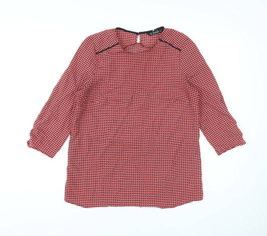 Womens UK Size XS Dunnes Stores Red Basic Blouse