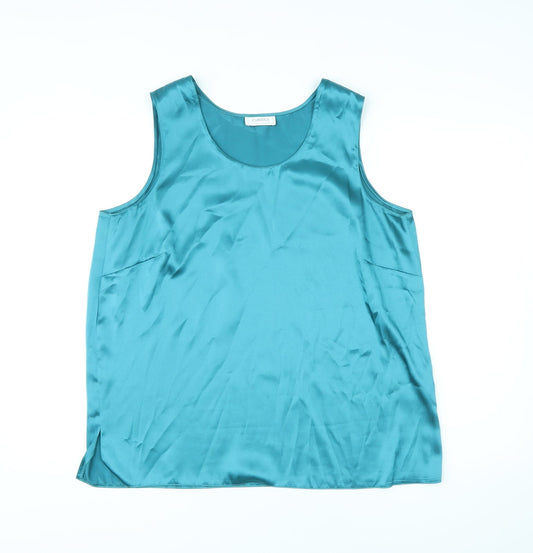 Classics Womens Blue Polyester Basic T-Shirt Size 16 Round Neck