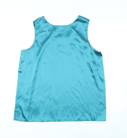 Classics Womens Blue Polyester Basic T-Shirt Size 16 Round Neck