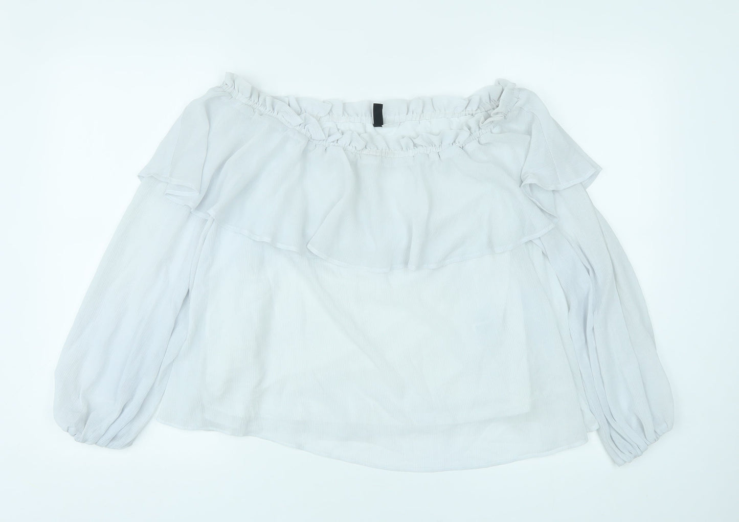 Womens UK Size 14 Divided by H&M White Basic Blouse