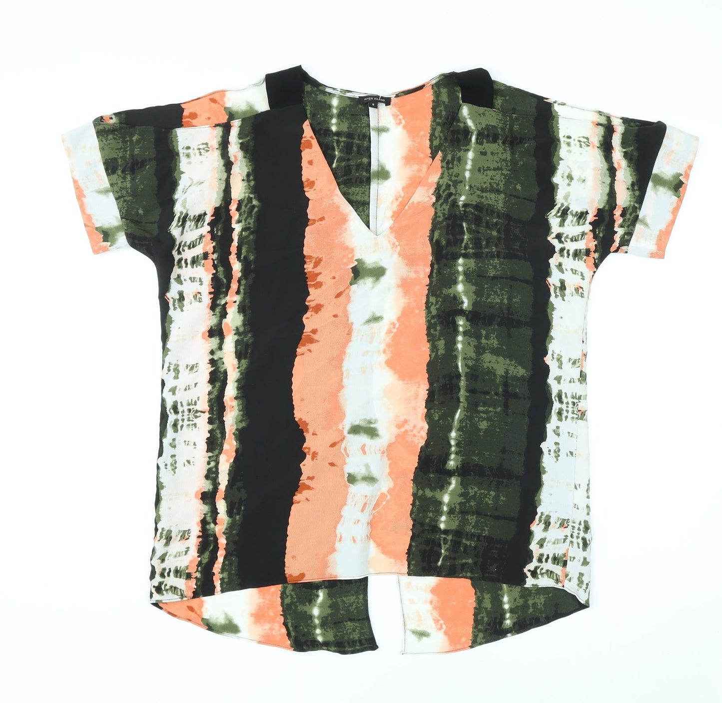 Womens UK Size 8 River Island Multicoloured Basic T-Shirt