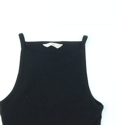 Womens UK Size S Marks and Spencer Black Cropped Tank