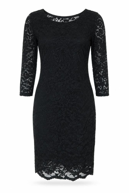 Boohoo Womens Black Floral Nylon Bodycon Size 8 Round Neck Pullover - Backless, Lace