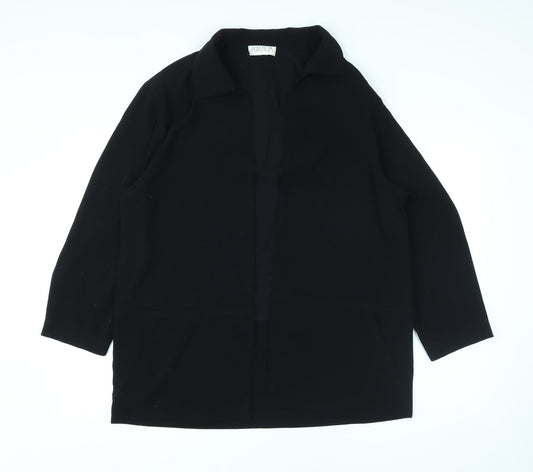 Womens UK Size 12 Platinum Black Cardigan Jumper