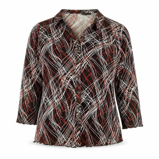 Womens UK Size 16 BHS Brown Basic Button-Up