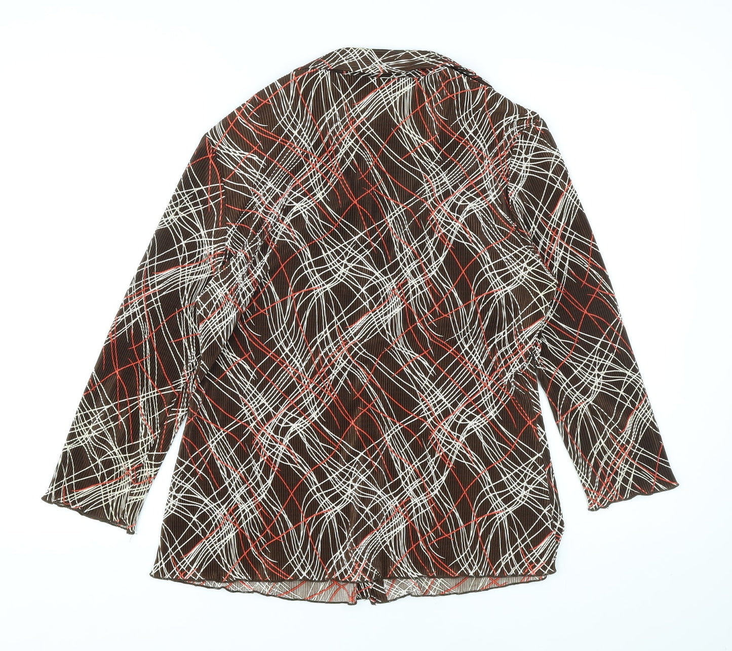 Womens UK Size 16 BHS Brown Basic Button-Up