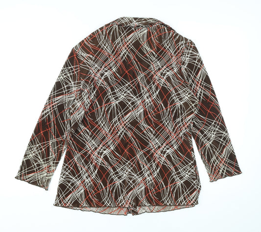 Womens UK Size 16 BHS Brown Basic Button-Up