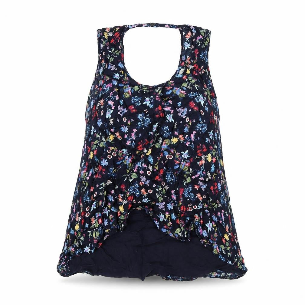 Womens UK Size XS Bershka Blue Basic Tank