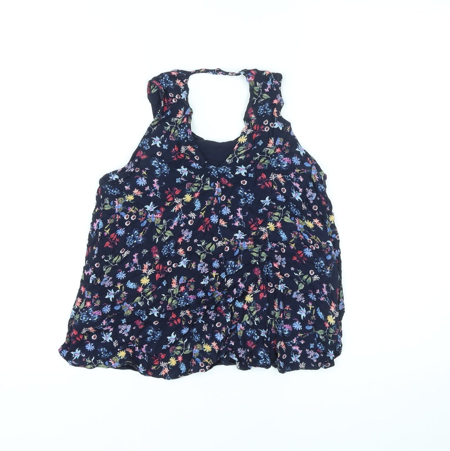 Womens UK Size XS Bershka Blue Basic Tank