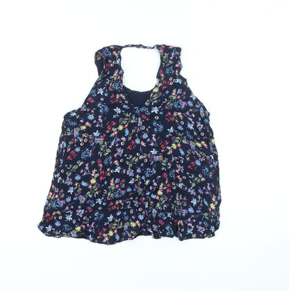 Womens UK Size XS Bershka Blue Basic Tank