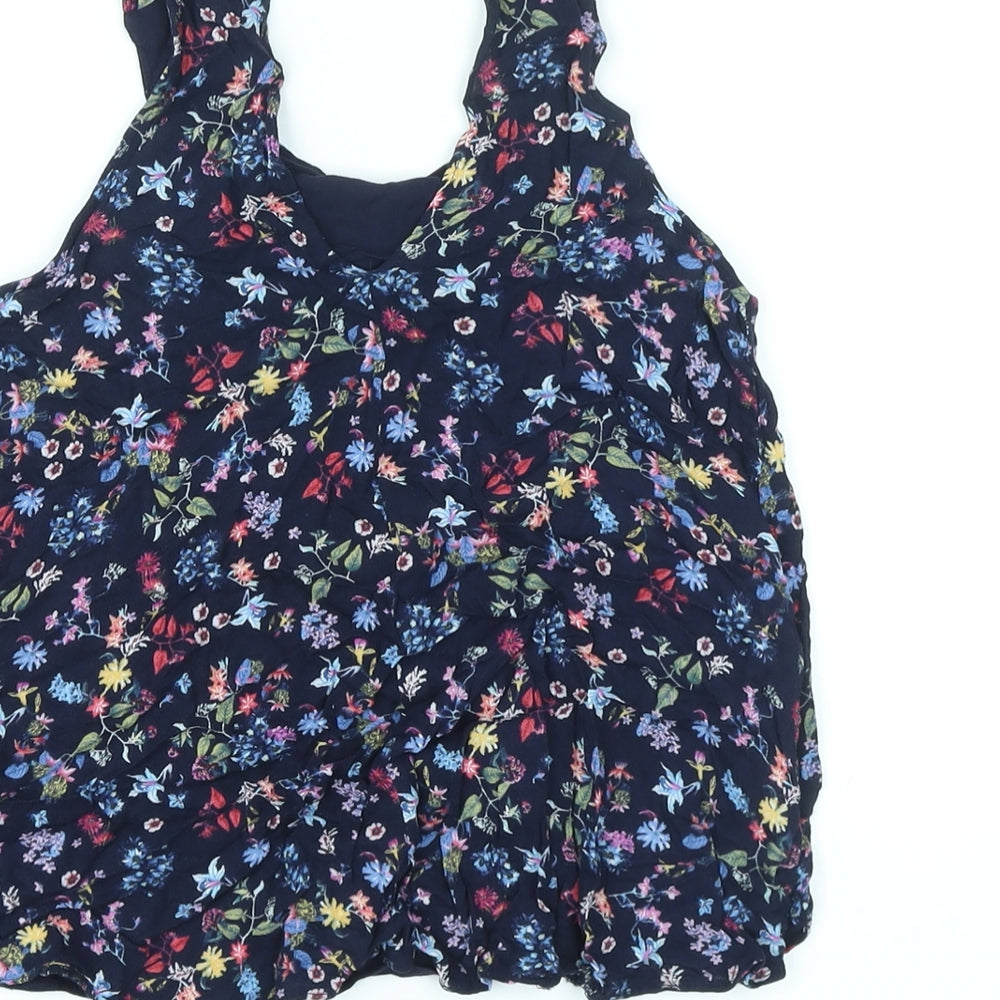 Womens UK Size XS Bershka Blue Basic Tank