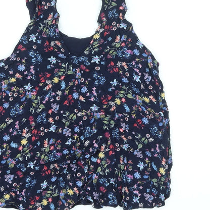 Womens UK Size XS Bershka Blue Basic Tank