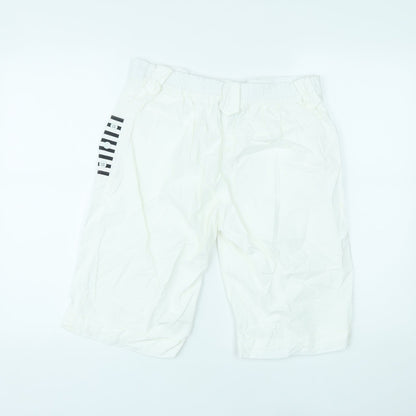 White Diamonds Womens White Striped Cotton Chino Shorts Size XL L10.5 in Regular Zip
