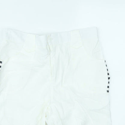 White Diamonds Womens White Striped Cotton Chino Shorts Size XL L10.5 in Regular Zip