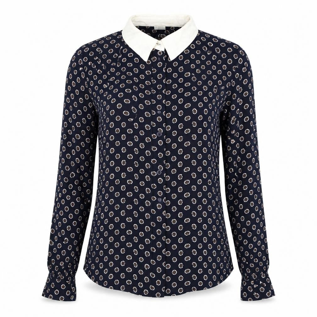 Womens UK Size S Cooperative Blue Basic Button-Up