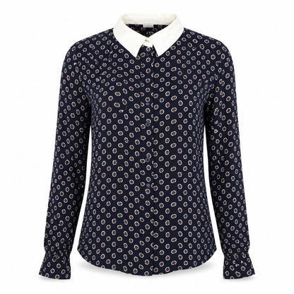 Womens UK Size S Cooperative Blue Basic Button-Up