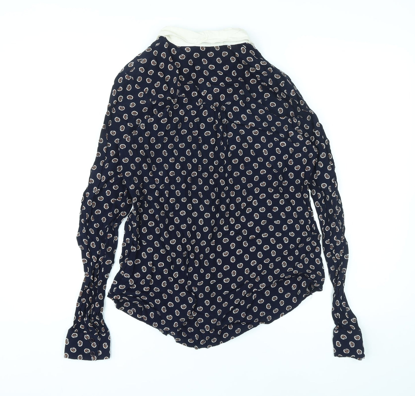 Womens UK Size S Cooperative Blue Basic Button-Up