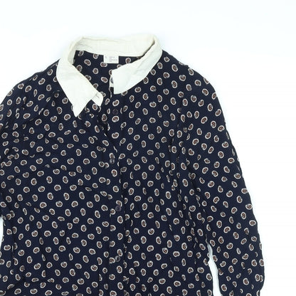 Womens UK Size S Cooperative Blue Basic Button-Up