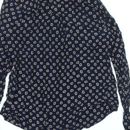 Womens UK Size S Cooperative Blue Basic Button-Up