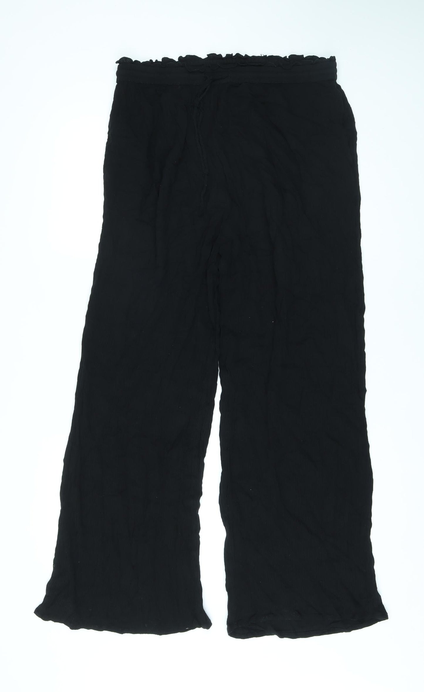 Iisla&Bird Womens Black Viscose Trousers Size 14 L27 in Regular Drawstring