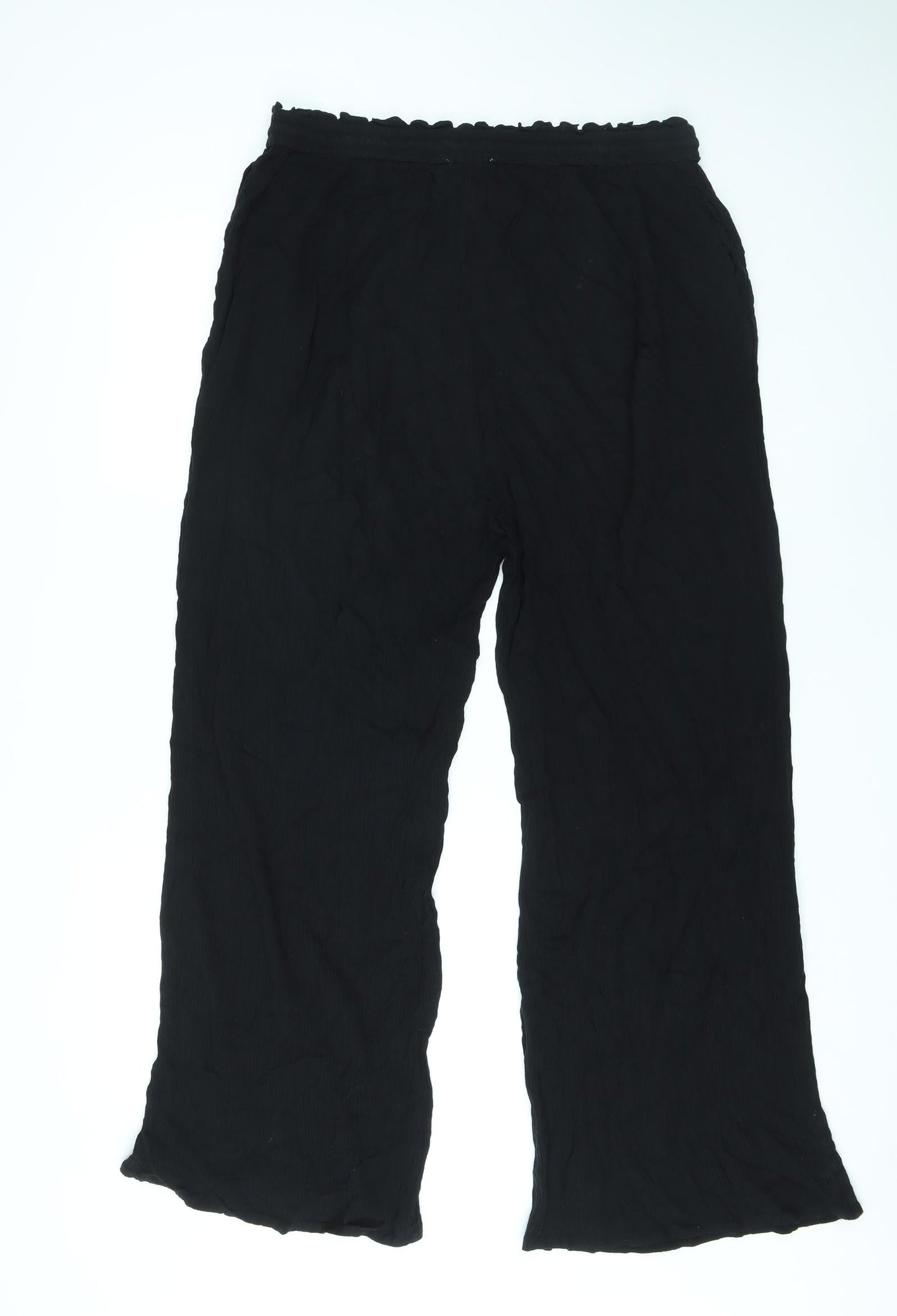 Iisla&Bird Womens Black Viscose Trousers Size 14 L27 in Regular Drawstring