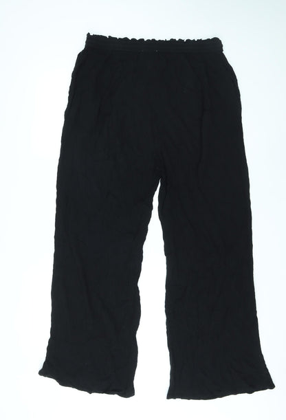 Iisla&Bird Womens Black Viscose Trousers Size 14 L27 in Regular Drawstring