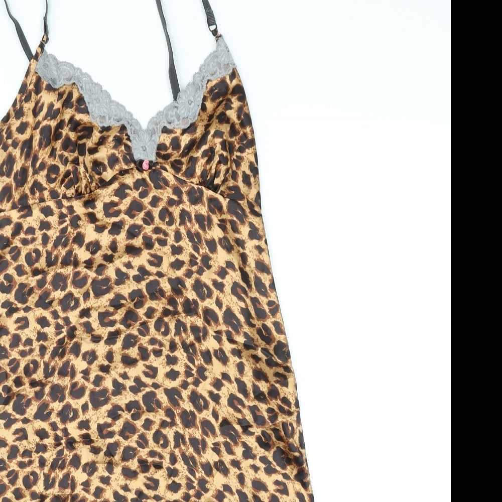 Marks and Spencer Womens Brown Animal Print Polyester Cami One Piece Size 8