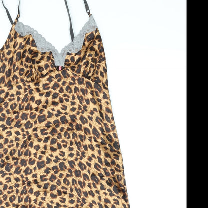 Marks and Spencer Womens Brown Animal Print Polyester Cami One Piece Size 8
