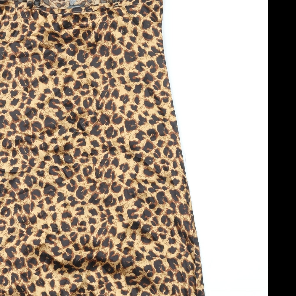 Marks and Spencer Womens Brown Animal Print Polyester Cami One Piece Size 8