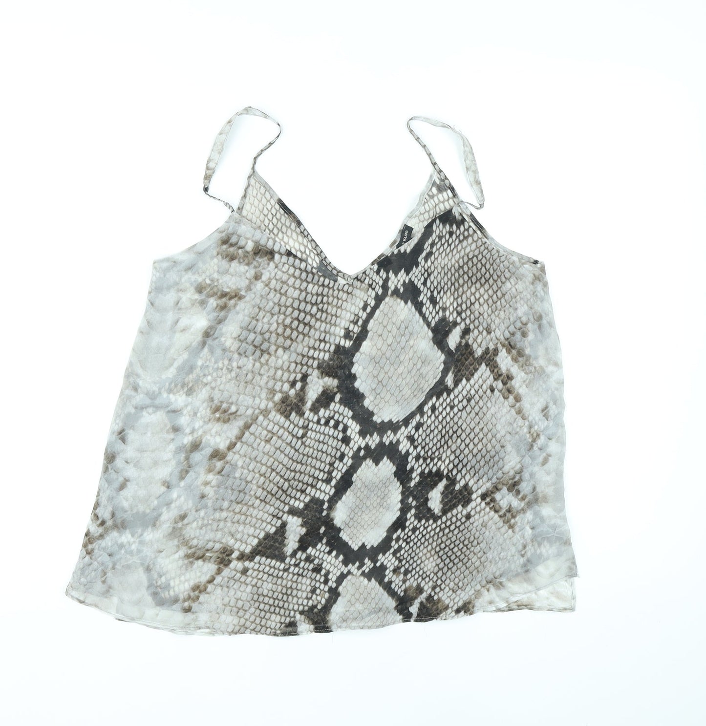 Womens UK Size 10 River Island Grey Camisole Tank