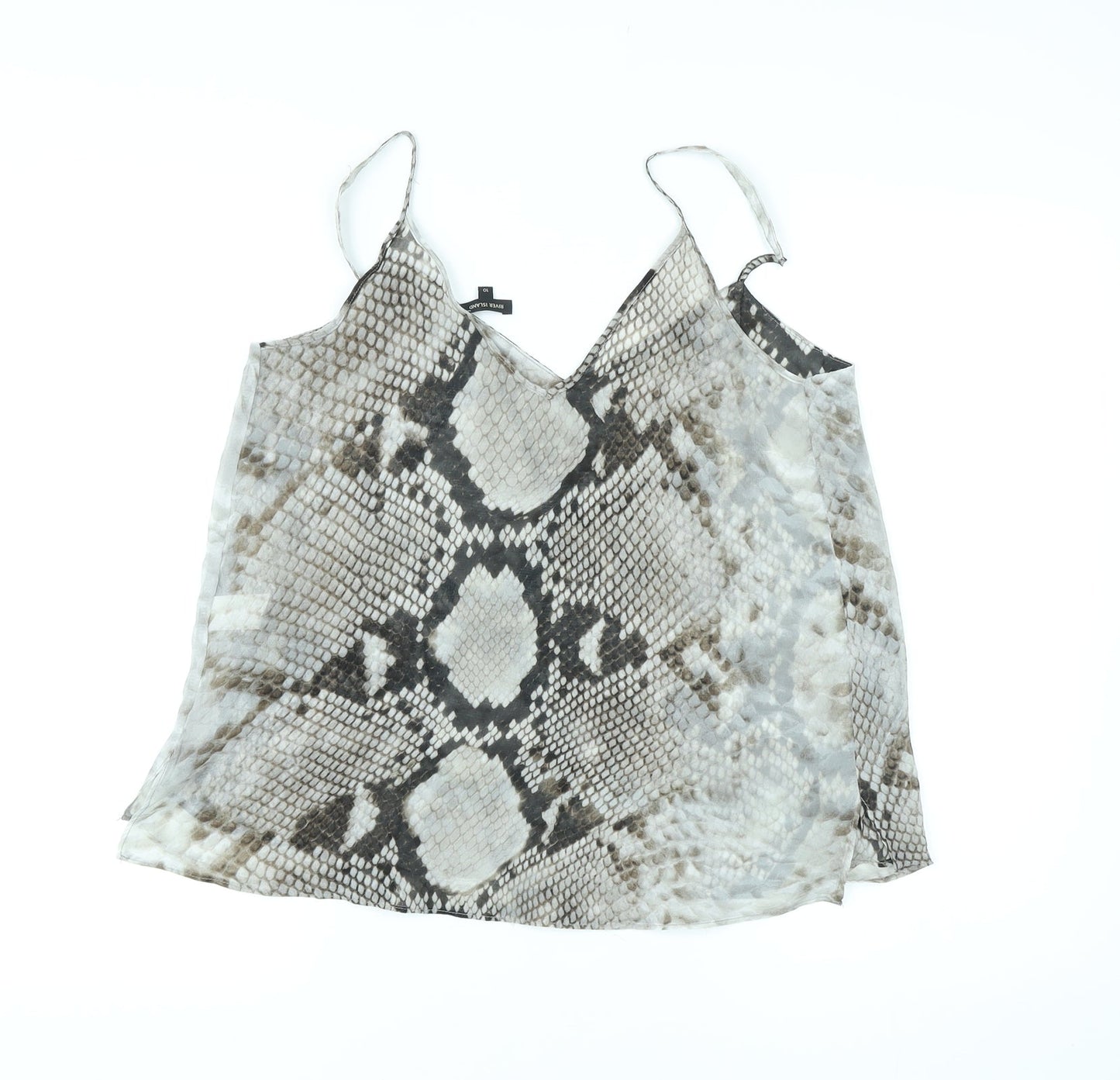 Womens UK Size 10 River Island Grey Camisole Tank