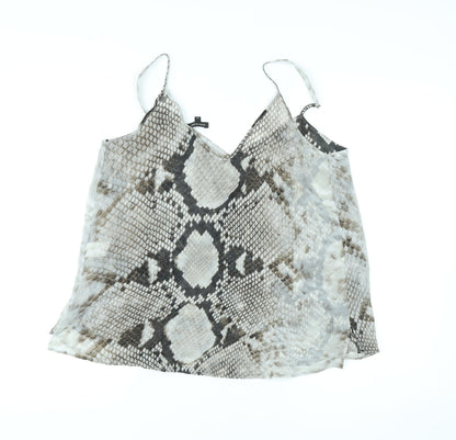Womens UK Size 10 River Island Grey Camisole Tank