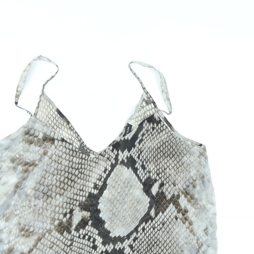Womens UK Size 10 River Island Grey Camisole Tank
