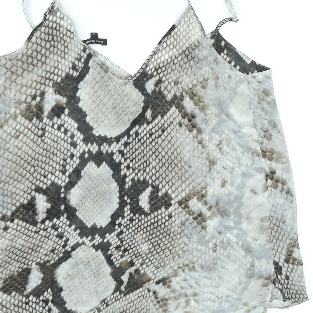 Womens UK Size 10 River Island Grey Camisole Tank