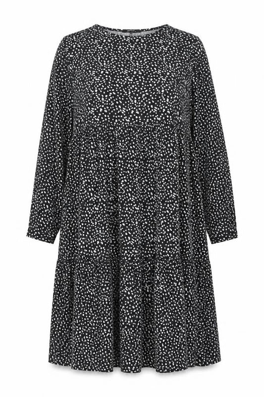 Evans Womens Black Polka Dot Polyester A-Line Size 20 Round Neck Pullover