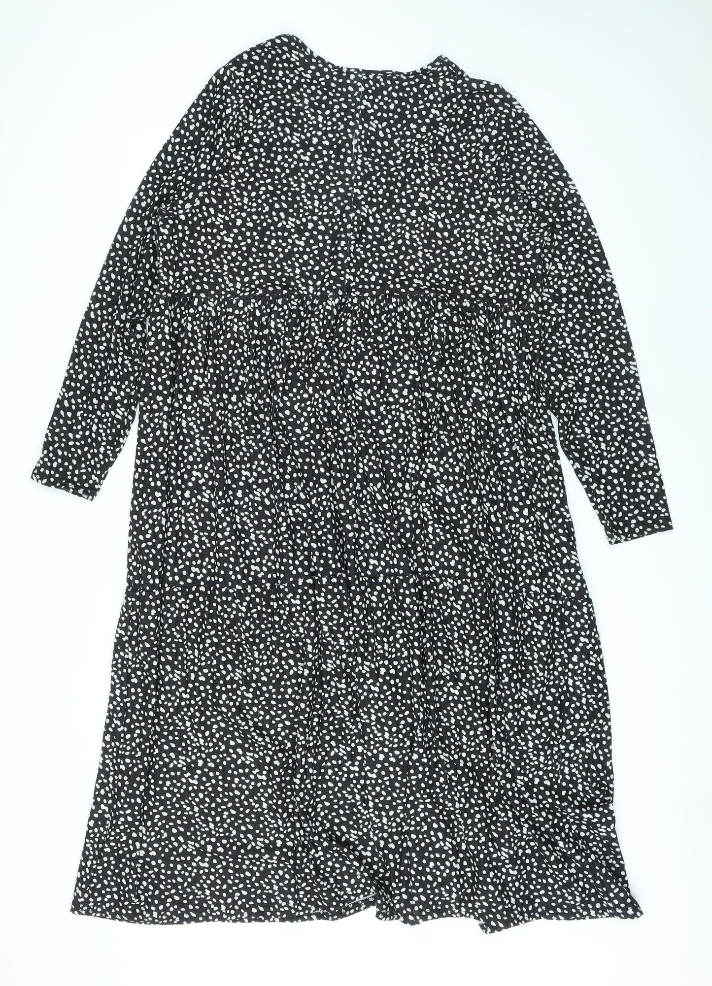 Evans Womens Black Polka Dot Polyester A-Line Size 20 Round Neck Pullover