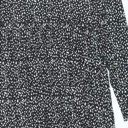 Evans Womens Black Polka Dot Polyester A-Line Size 20 Round Neck Pullover