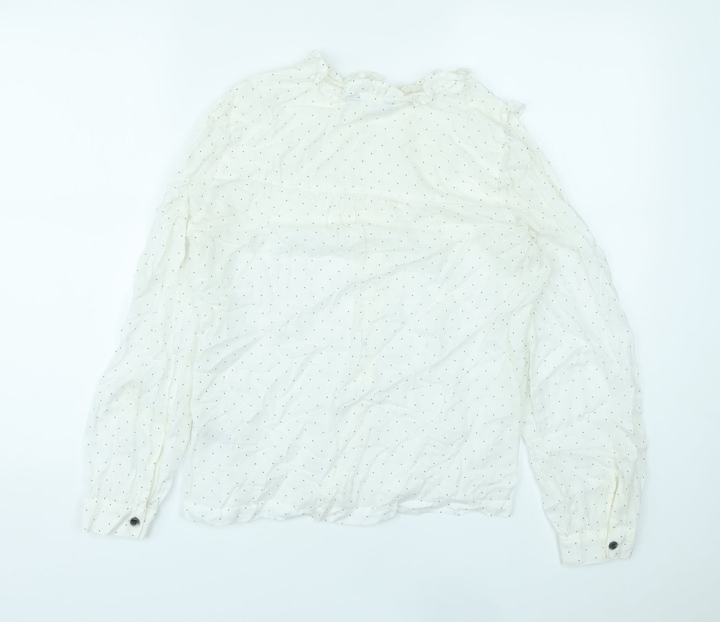 Womens UK Size 8 Marks and Spencer White Basic Button-Up