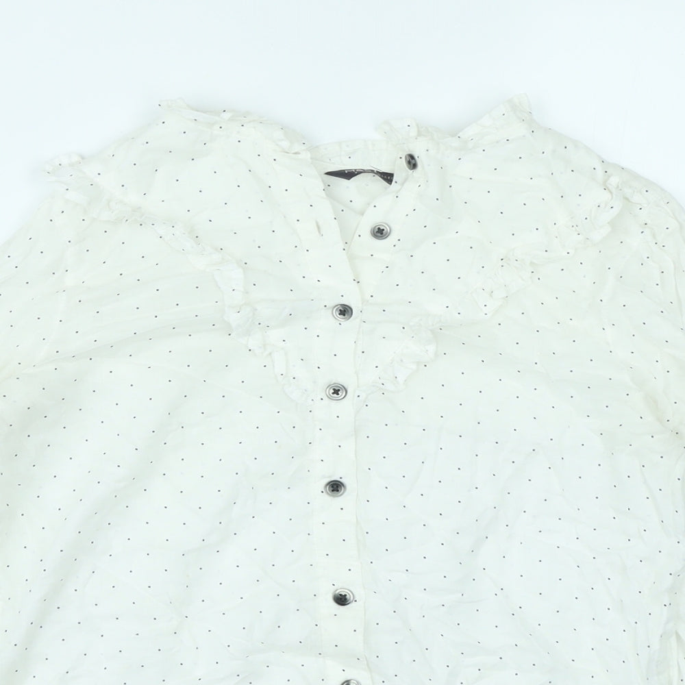 Womens UK Size 8 Marks and Spencer White Basic Button-Up