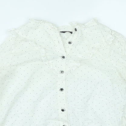 Womens UK Size 8 Marks and Spencer White Basic Button-Up
